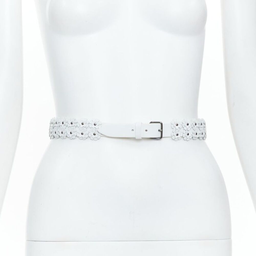 Alaia 2022 White Leather Petal Belt